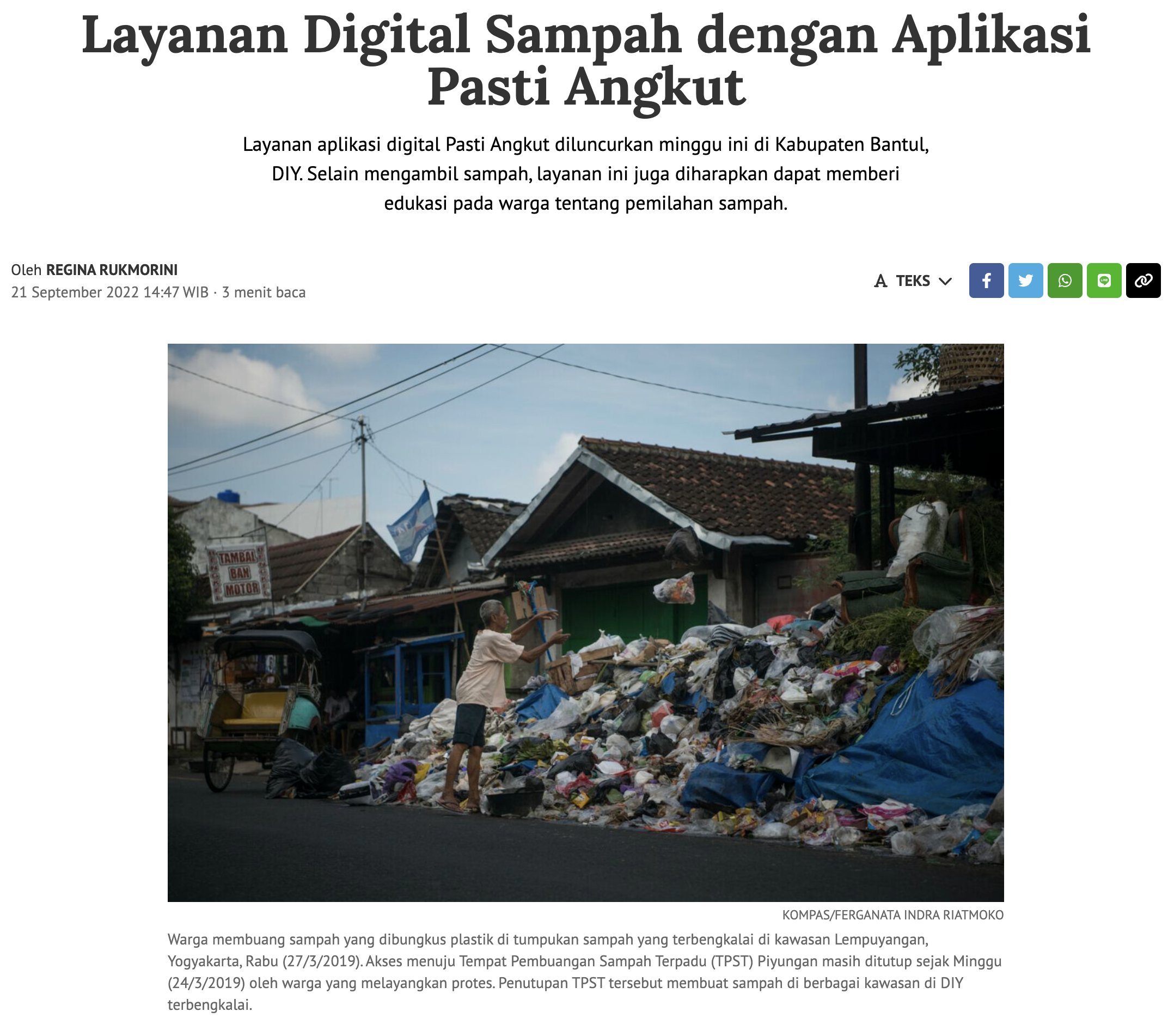 Layanan Digital Sampah dengan Aplikasi Pasti Angkut