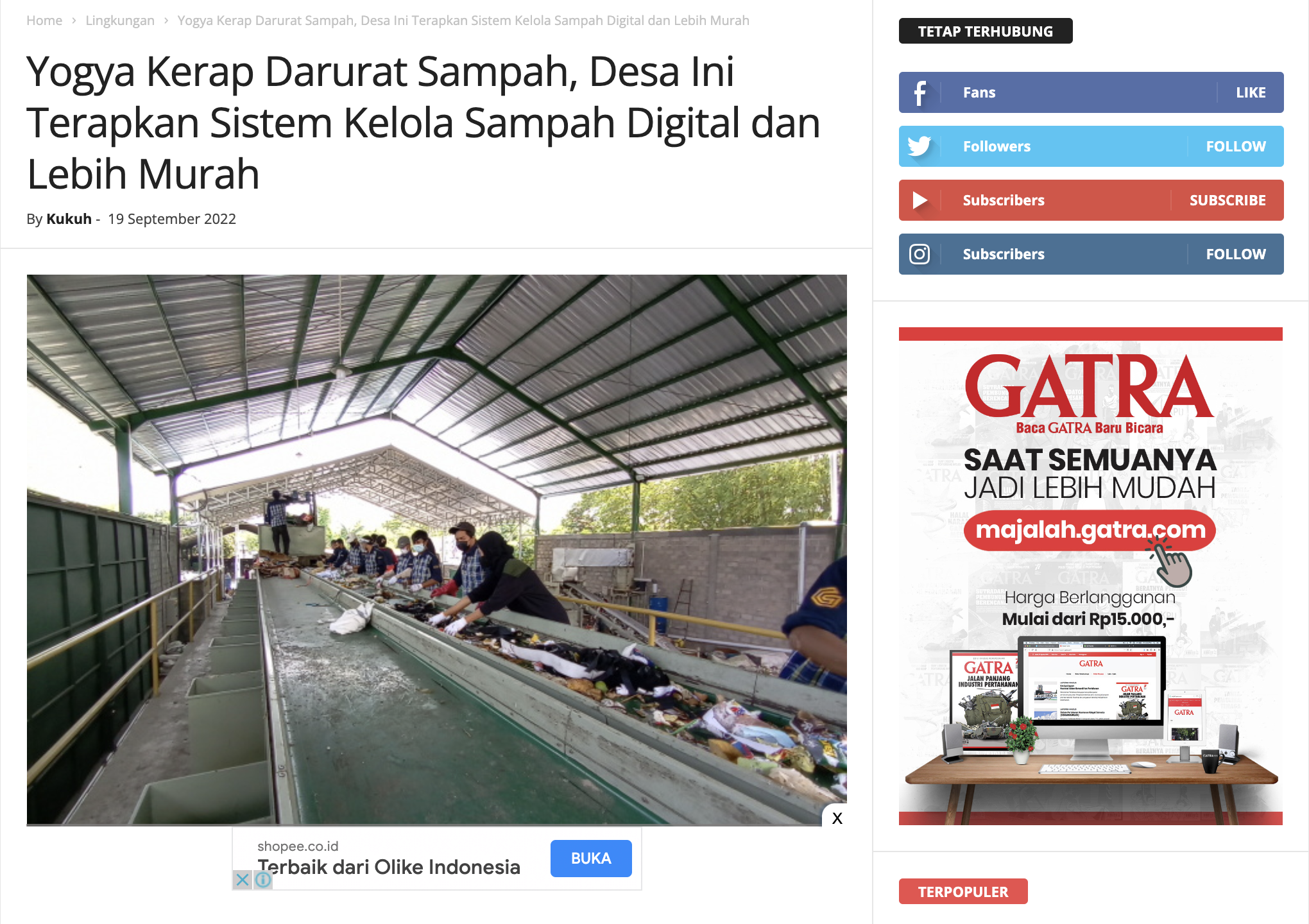 Yogya Kerap Darurat Sampah, Desa Ini Terapkan Sistem Kelola Sampah Digital dan Lebih Murah