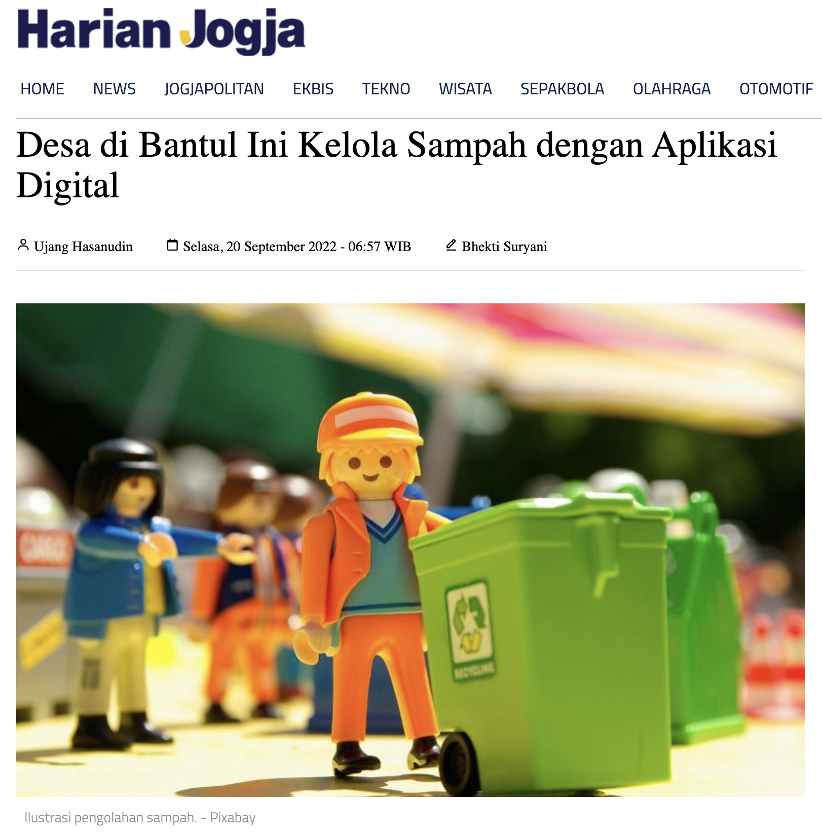 Desa di Bantul Ini Kelola Sampah dengan Aplikasi Digital